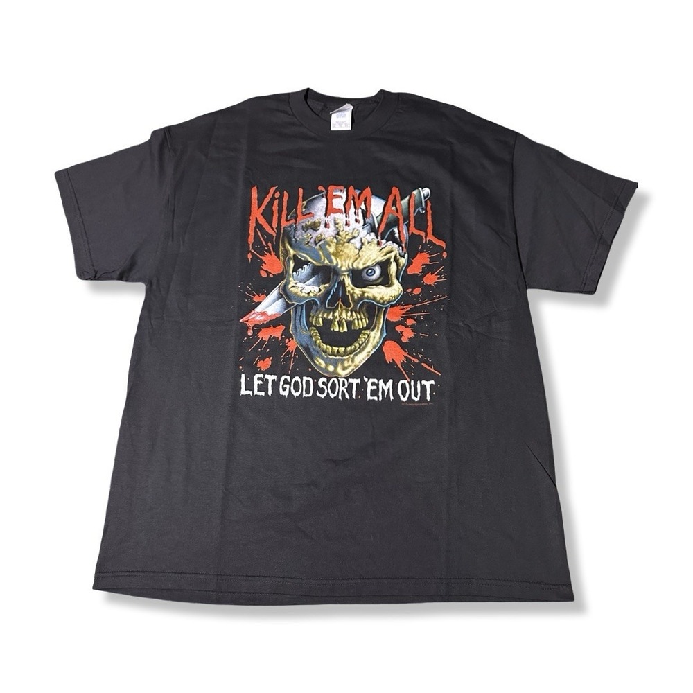 Vintage Kill Em All Let God Sort Em Out American Thundersports T-Shirt Men's XL